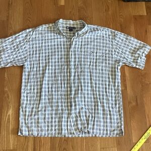 Big Dogs Men’s Short-Sleeve Plaid Button-Down Shirt Green, Beige, Grey Checkered